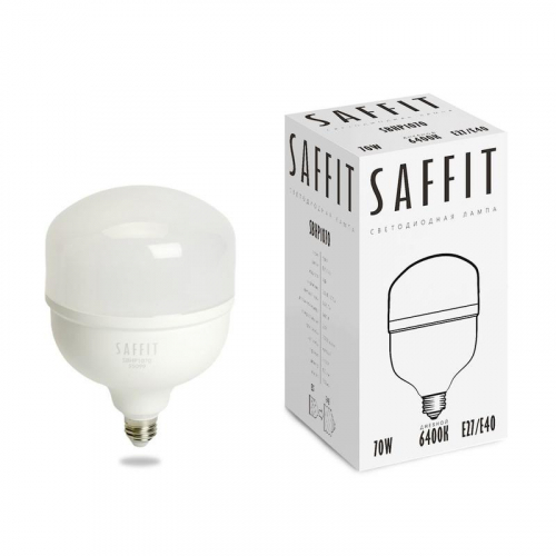 Лампа светодиодная SBHP1070 70Вт T140 6400К E27-E40 230В SAFFIT 55099