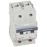 Выключатель автоматический модульный 2п D 20А 50кА DX3 Leg 410201