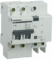 Выключатель автоматический дифференциального тока 2п 50А 300мА АД12 GENERICA IEK MAD15-2-050-C-300
