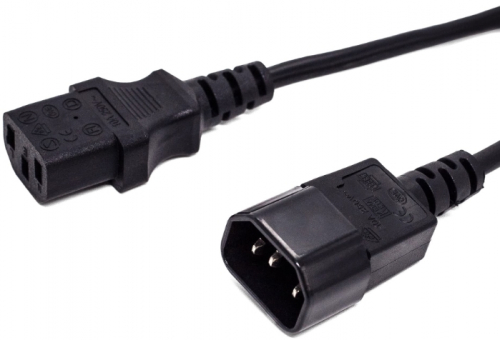 Кабель питания С13-C14, 3х1.0, 220В, 10A, 2200 Вт, чёрный, 0.6м Filum FL-PC16-C13-C14-0.6M