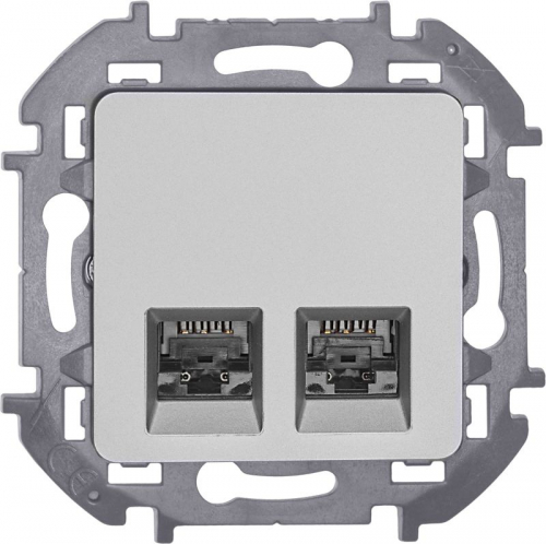 Розетка компьютерная 2-м Inspiria RJ45 кат.6 UTP механизм алюм. IEK 673842 фото 5