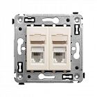 Розетка компьютерная 2-м СП Avanti "Ванильная дымка" RJ45 кат.6A DKC 4405374