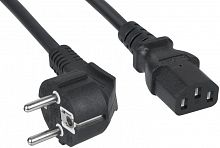 Кабель питания ПВС-АП 3x0.75 CEE 7/7 угловая - C13, 220/250В, 10А, чёрный, 1.8м Filum FL-PC-SH90/C13-C-1.8-BK