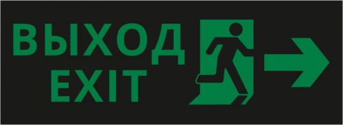 Пиктограмма ДСО-IP20 "Выход - вправо черный фон" DEKraft 60439DEK