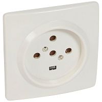 Розетка 1-м СП 20А IP20 95х95мм 3P+N+E защ. шторки на винтах бел. Leg 055457