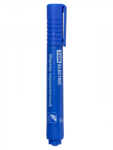 Маркер перманентный 1-3 мм, синий (пакет) круглый наконечник TDM фото 2