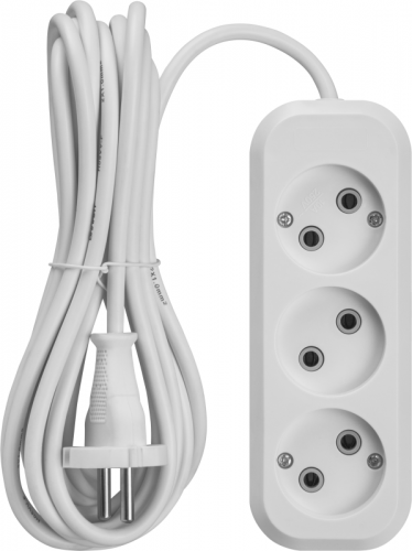 Удлинитель 3х2м без заземл. 10А IP20 90 507 OPE-S-03-200-X-2x1 бел. ОНЛАЙТ 90507 фото 3