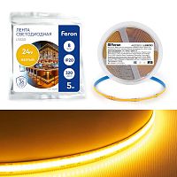 Лента светодиодная LS530 320SMD(2110) 8Вт/м 24В 5000х8х1.8мм IP20 желт. (уп.5м) FERON 48269