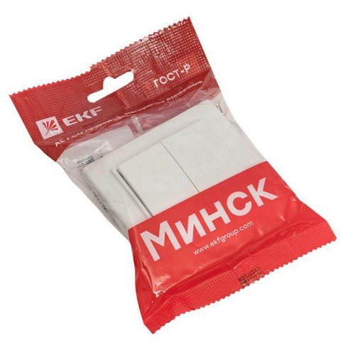 Выключатель 2-кл. СП Минск 10А IP20 бел. Basic EKF ERV10-023-10 фото 4
