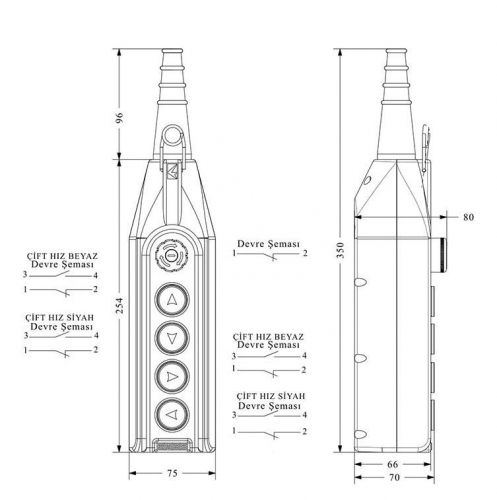 Пульт управления PV5EA30B22 с аварийной кнопкой с ключом CP EMAS PV5EA30B22 фото 2
