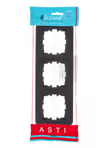 Рамка 3-м ASTI горизонт. черн. бархат LEZARD 7081-4200-148 фото 4