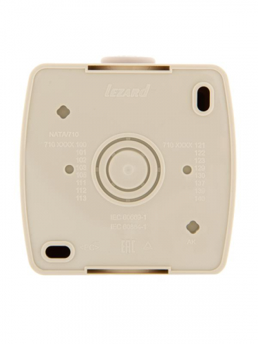 Переключатель проходной 1-кл. ОП Nata 10А IP20 крем. LEZARD 710-0300-105 фото 2