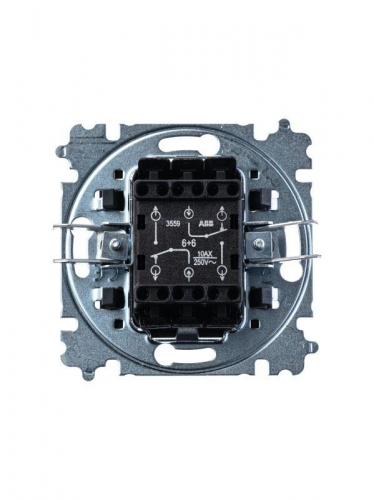 Переключатель 2-кл. СП Levit IP20 бел./дым. черн. ABB 2CHH595245A6062 фото 4