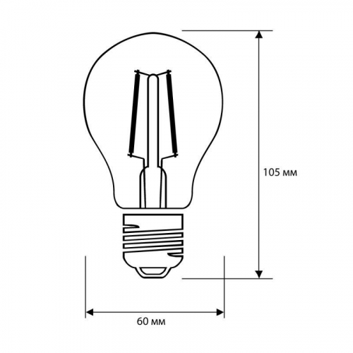 Лампа светодиодная филаментная LED13-A60-FL/830/E27 12Вт грушевидная прозрачная 3000К тепл. бел. E27 220В Camelion 13716 фото 2