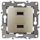 Устройство зарядное USB 12-4110-04 5В-2100мА шампань ЭРА Б0027494
