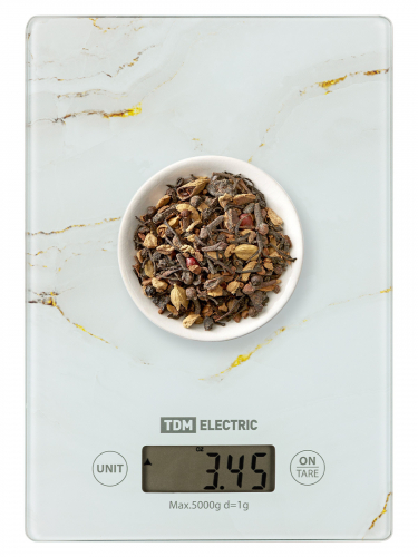 Весы электронные кухонные "Мрамор", стекло, деление 1 г, макс. 5 кг, TDM фото 5