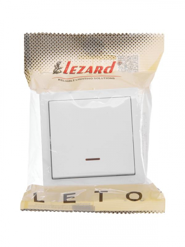 Выключатель 1-кл. ОП LETO 10А IP20 с индикацией бел. LEZARD 752-0200-111 фото 2