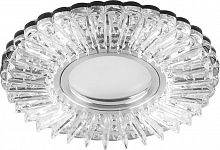 Светильник CD900 50Вт G5.3 MR16 потолочн. встраив. со светодиод. подсветкой 15LEDх2835 SMD 4000К с драйвером в комплекте бел. хром FERON 28843