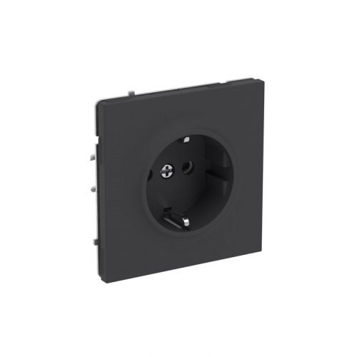 Розетка силовая KANT 2P+E защ. шторки черн. уголь DKC 7012003 фото 2
