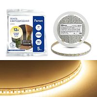 Лента светодиодная LS616 180SMD(2835)/м 17Вт/м 12В 3000К (уп.5м) FERON 41279