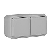 Розетка 2-м ОП Бронто 16А IP55 винтов. клеммы сер. EKF BT1-SOG-211