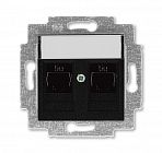 Розетка информационная Levit двойная 2хRJ45 кат. 5e антрацит ABB 2CHH295118A6063