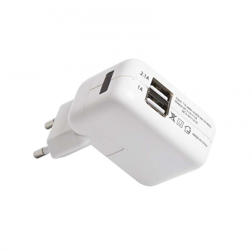 Устройство зарядное сетевое 2хUSB переходник+адаптер (СЗУ) 5В 2100мА+1000мА Rexant 18-1187