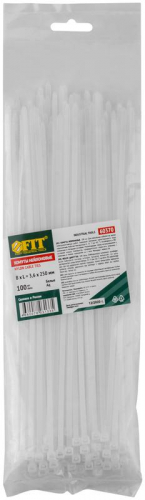 Хомут для проводов 3.6х250мм нейлон. бел. (уп.100шт) FIT 60370 фото 3