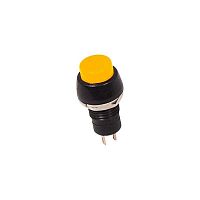 Выключатель-кнопка 250В 1А (2с) (ON)-OFF Б/Фикс желт. Micro (PBS-20В) Rexant 36-3082