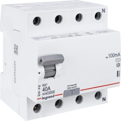 Выключатель дифференциального тока (УЗО) 4п 40А 100мА тип AC RX3 Leg 402067 фото 3