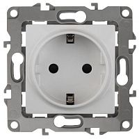 Розетка 1-м СП Эра12 12-2002-01 16А IP20 250В 2P+E Schuko защ. шторки механизм бел. Эра Б0036440