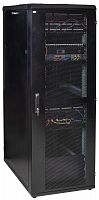 Шкаф серверный 19дюйм 42U 800х1000мм перф. передняя и задняя двери черн. (передняя дверь и часть рамы) ITK LS05-42U81-PP-1