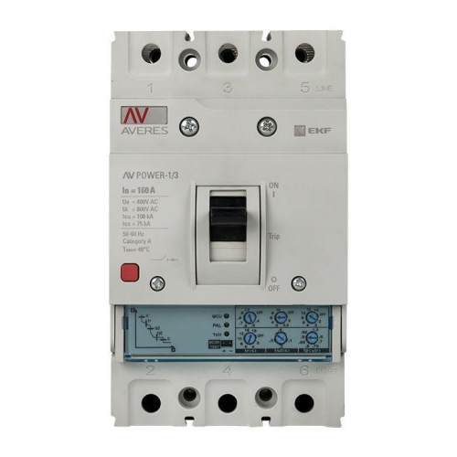 Выключатель автоматический 3п 160А 50кА AV POWER-1/3 ETU2.0 AVERES EKF mccb-13-160-2.0-av фото 3