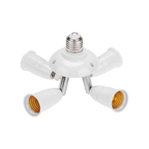 Разветвитель цокольный E27-4хE27 поворот. цоколь бел. Rexant 11-8864