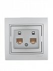 Розетка компьютерная 2-м СП Mira RJ45 сер. метал. LEZARD 701-1010-141