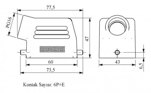 Кожух боковой ввод EMAS EBM06GU10 фото 2