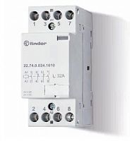 Контактор модульный 4NC 32А AgNi 240В AC/DC 17.5мм IP20 опции: мех.индикатор FINDER 227402301410