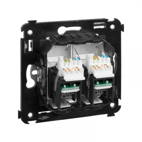 Розетка компьютерная 2-м СП Avanti "Закаленная сталь" RJ45 кат.6A DKC 4404374 фото 4