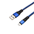 Кабель USB-microUSB 1м плоский провод син. джинсовая оплетка Rexant 18-1163