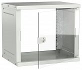 Шкаф настенный 9U 600х450мм дверь стеклян. сер. GENERICA LWE3-09U64-GF-G