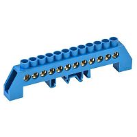 Шина &amp;quot;N&amp;quot; нулевая в комбинированном синем изоляторе на DIN-рейку 8х12мм 12 групп Rexant 11-2318