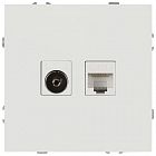 Розетка комбинированная СП Galaxy RJ45 + TV 16А IP20 250В бел. матов. Эра Б0070790