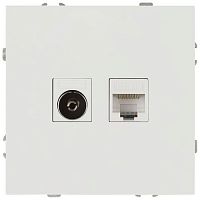 Розетка комбинированная СП Galaxy RJ45 + TV 16А IP20 250В бел. матов. Эра Б0070790