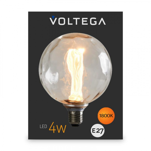 Лампа светодиодная филаментная Loft 271 G125FCE 4Вт 1800К E27 Voltega 8545 фото 6