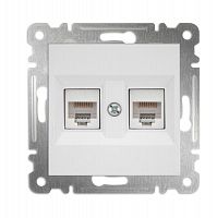 Розетка компьютерная 2-м Cat 5 СП 16А IP20 250В Karea механизм бел. Makel 57001036