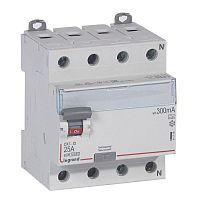 Выключатель дифференциального тока (УЗО) 4п 25А 300мА тип A DX3 N справа Leg 411779