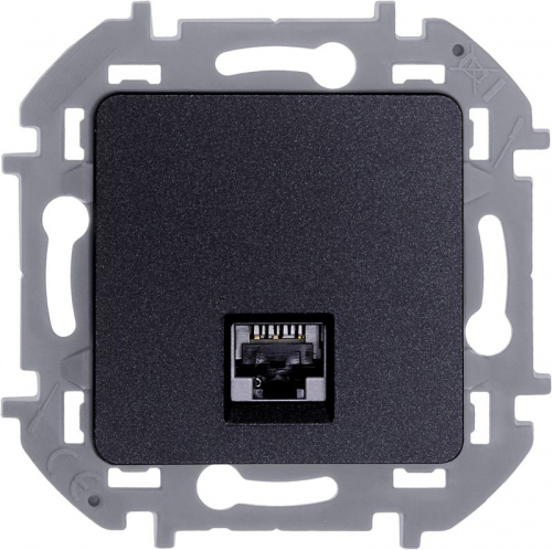 Розетка компьютерная Inspiria RJ45 кат.6 UTP механизм антрацит IEK 673833 фото 5