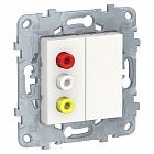 Механизм розетки UNICA NEW 3 RCA бел. SchE NU543118