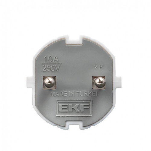 Вилка прямая 10А 250В без заземл. бел. PROxima EKF AVP10-10-r фото 2
