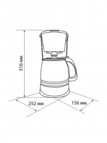Кофеварка капельная «Гефест 2», 800 Вт, объем 1,5 л, съемный фильтр, поддержание температуры, TDM фото 5